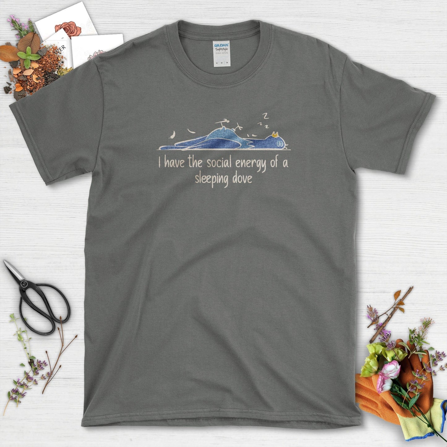 Social Energy of Sleeping Dove T-Shirt Charcoal / S T-Shirt