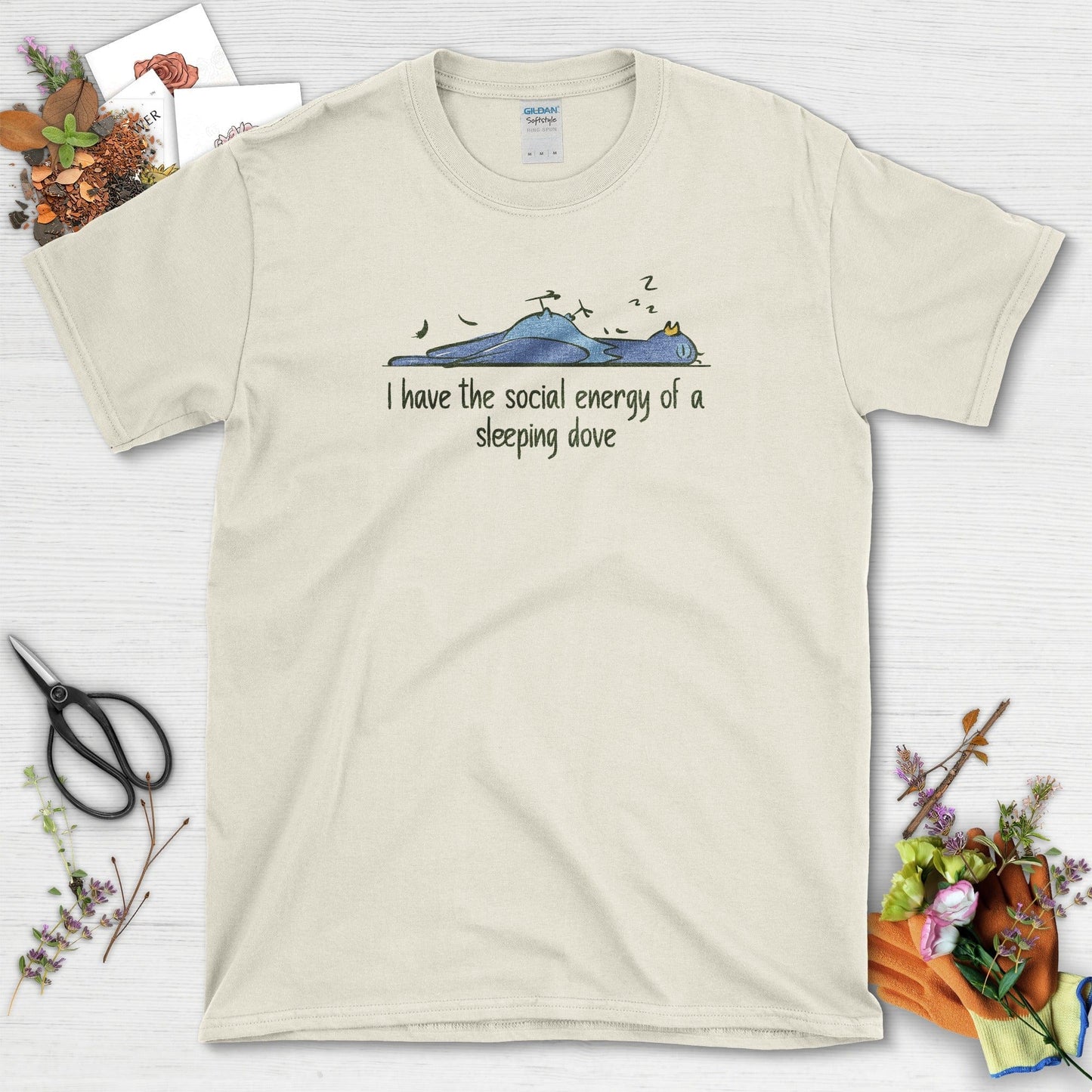 Social Energy of Sleeping Dove T-Shirt Natural / S T-Shirt