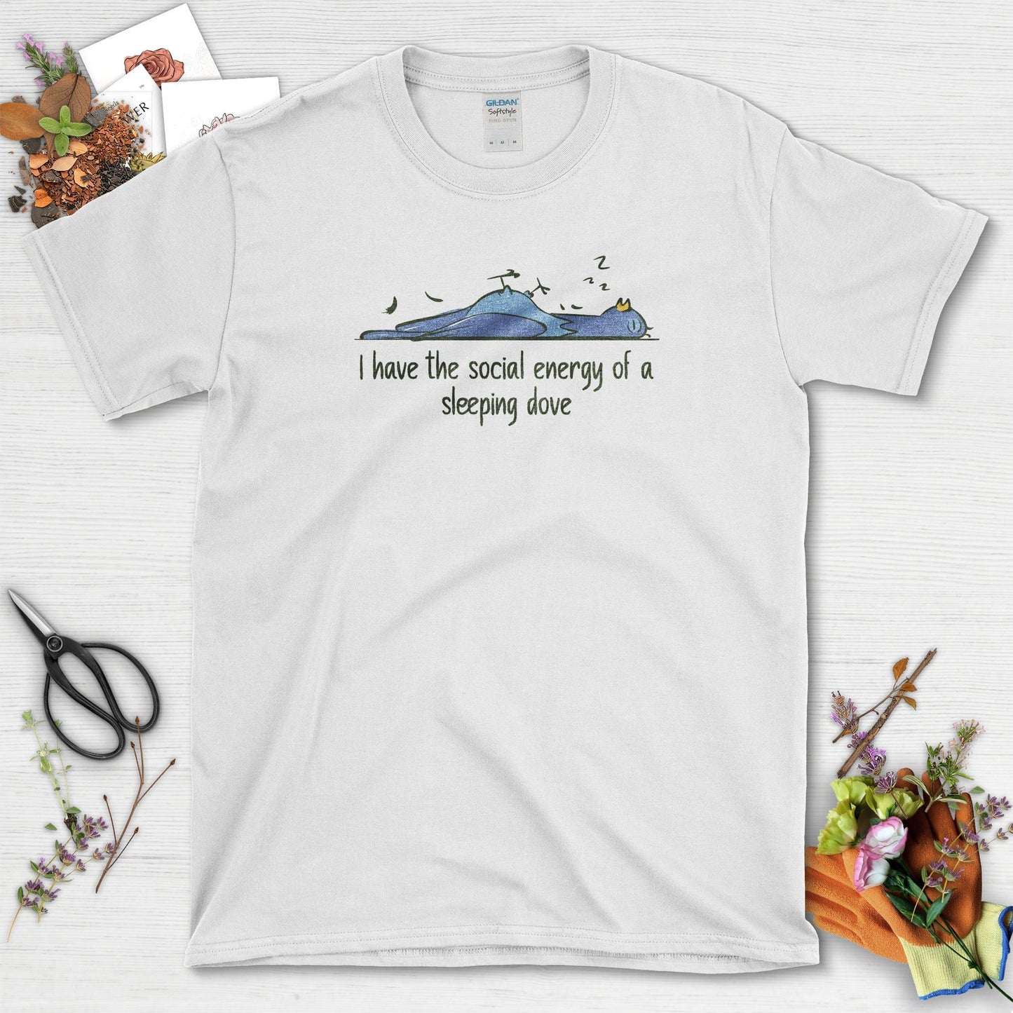 Social Energy of Sleeping Dove T-Shirt White / S T-Shirt