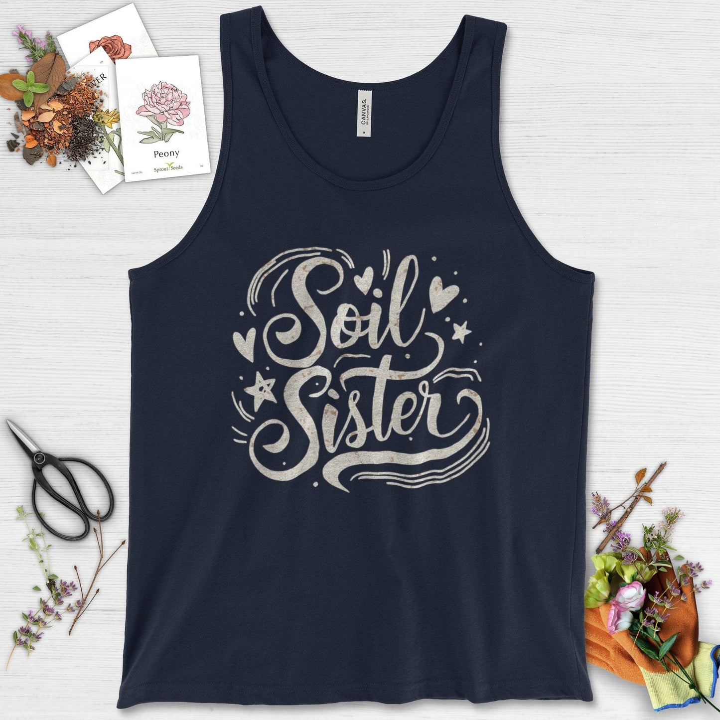 Soil Sister Garden Tank Top Navy / XS Physical Item
