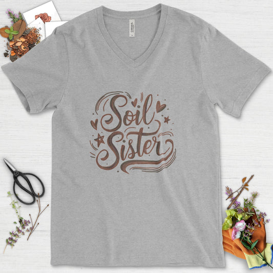 Soil Sister Garden V-Neck Athletic Heather / S T-Shirt