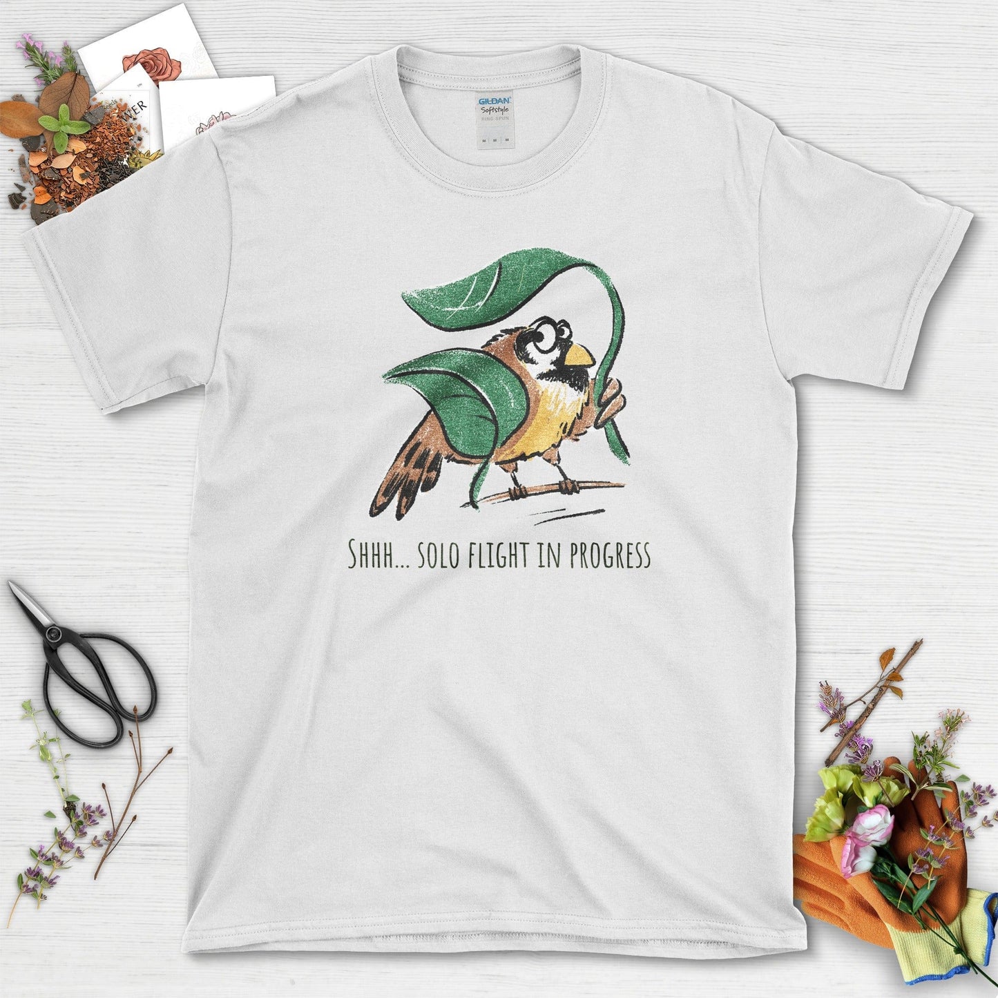 Solo Flight In Progress T-Shirt T-Shirts / S / White Physical Item