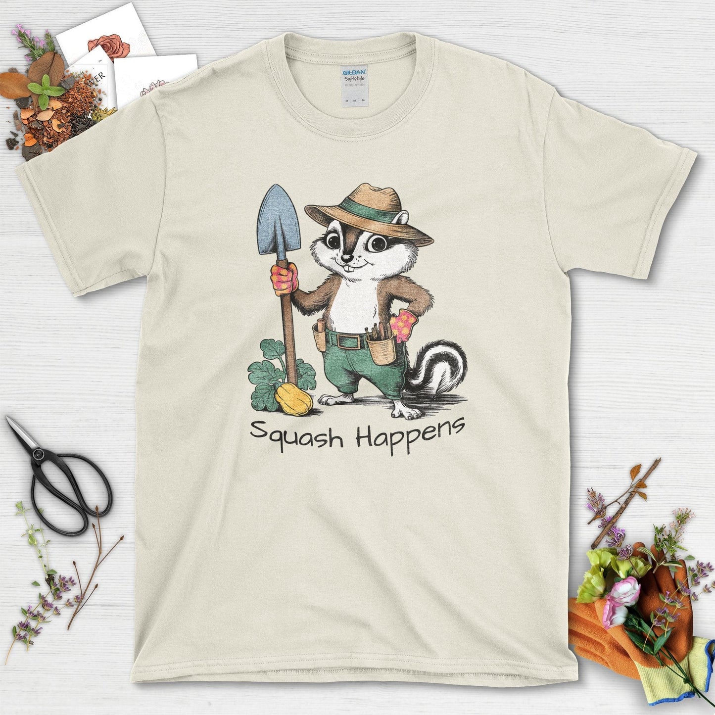Squash Happens T-Shirt T-Shirts / S / Natural Physical Item