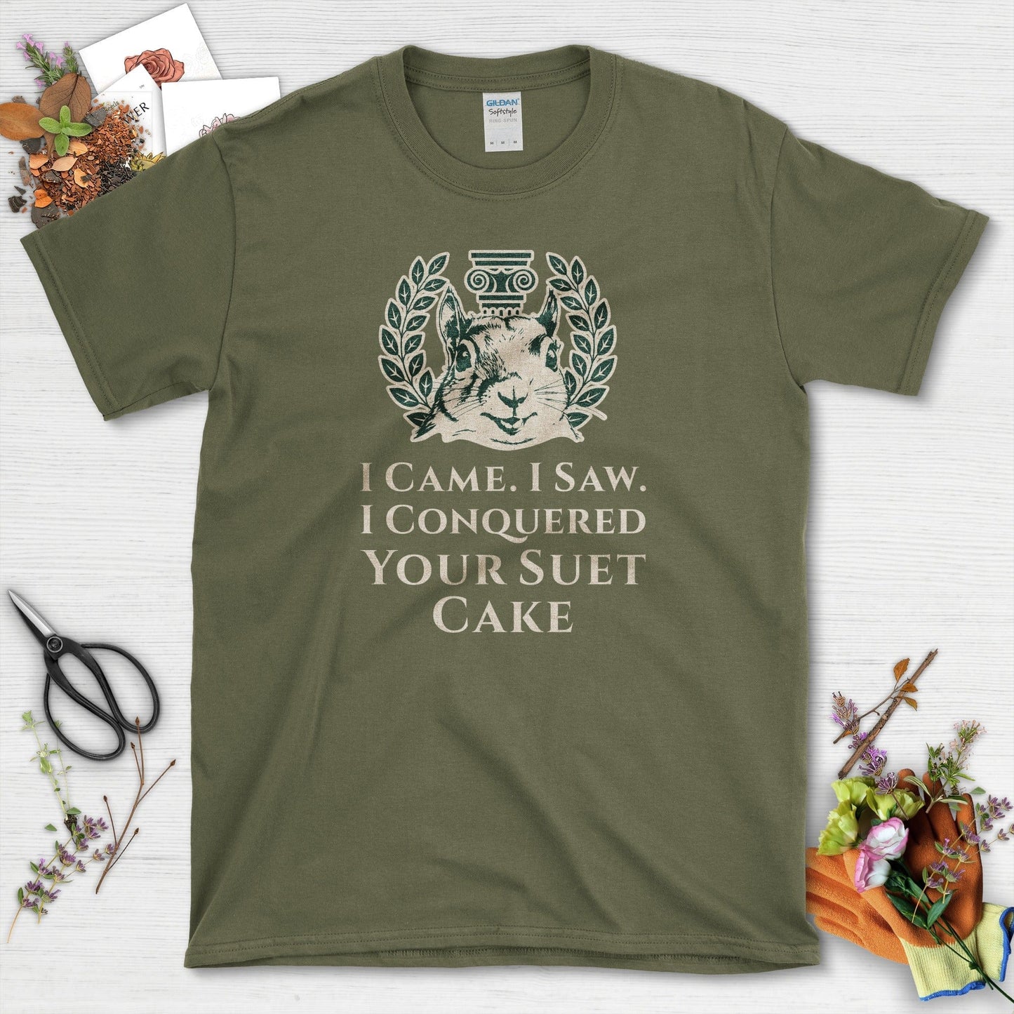 Squirrel Suet Cake T-Shirt Military Green / S T-Shirt