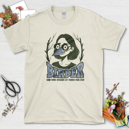 Stares Trees Bird Lover T-Shirt Natural / S Physical Item