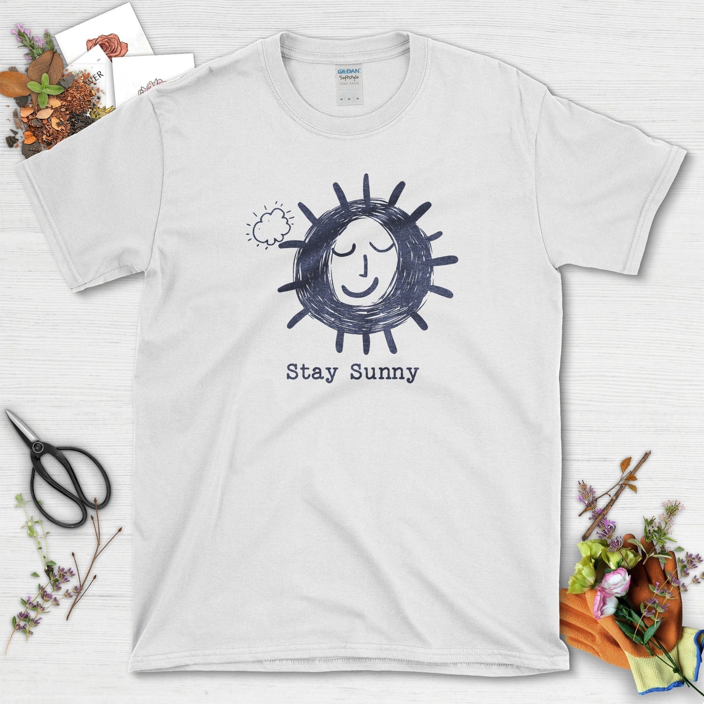 Stay Sunny Sun & Cloud T-Shirt White / S T-Shirt