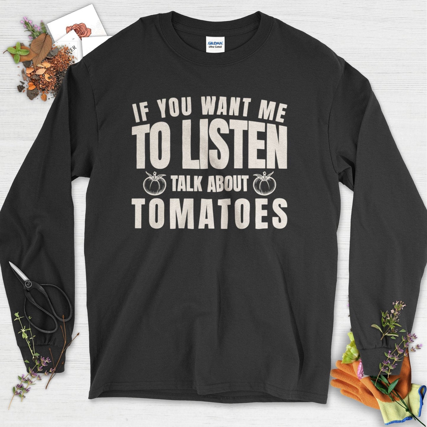 Talk About Tomatoes Long Sleeve Black / S Physical Item