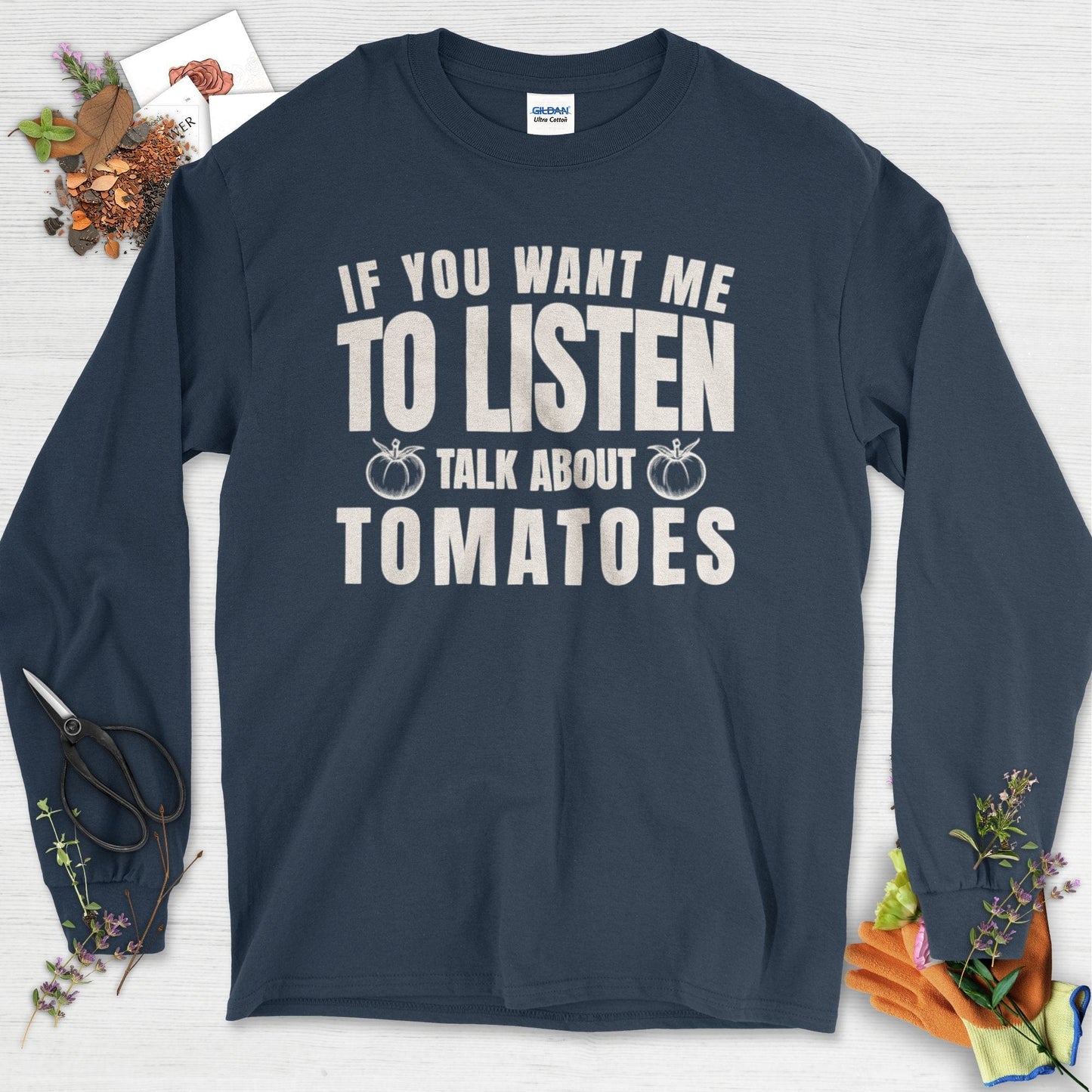Talk About Tomatoes Long Sleeve Navy / S Physical Item