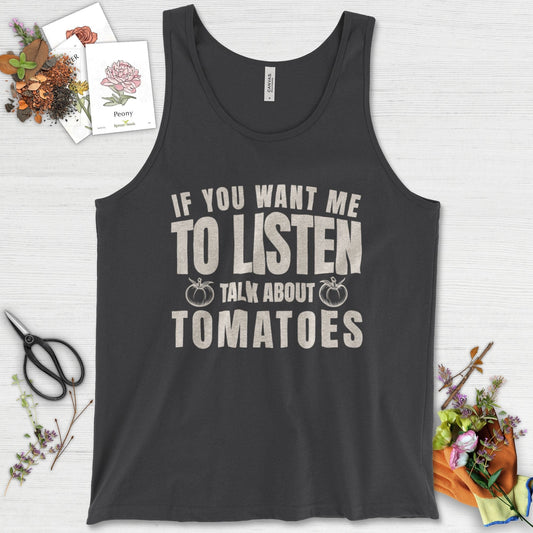 Talk About Tomatoes Tank Top Dark Grey / XS Physical Item