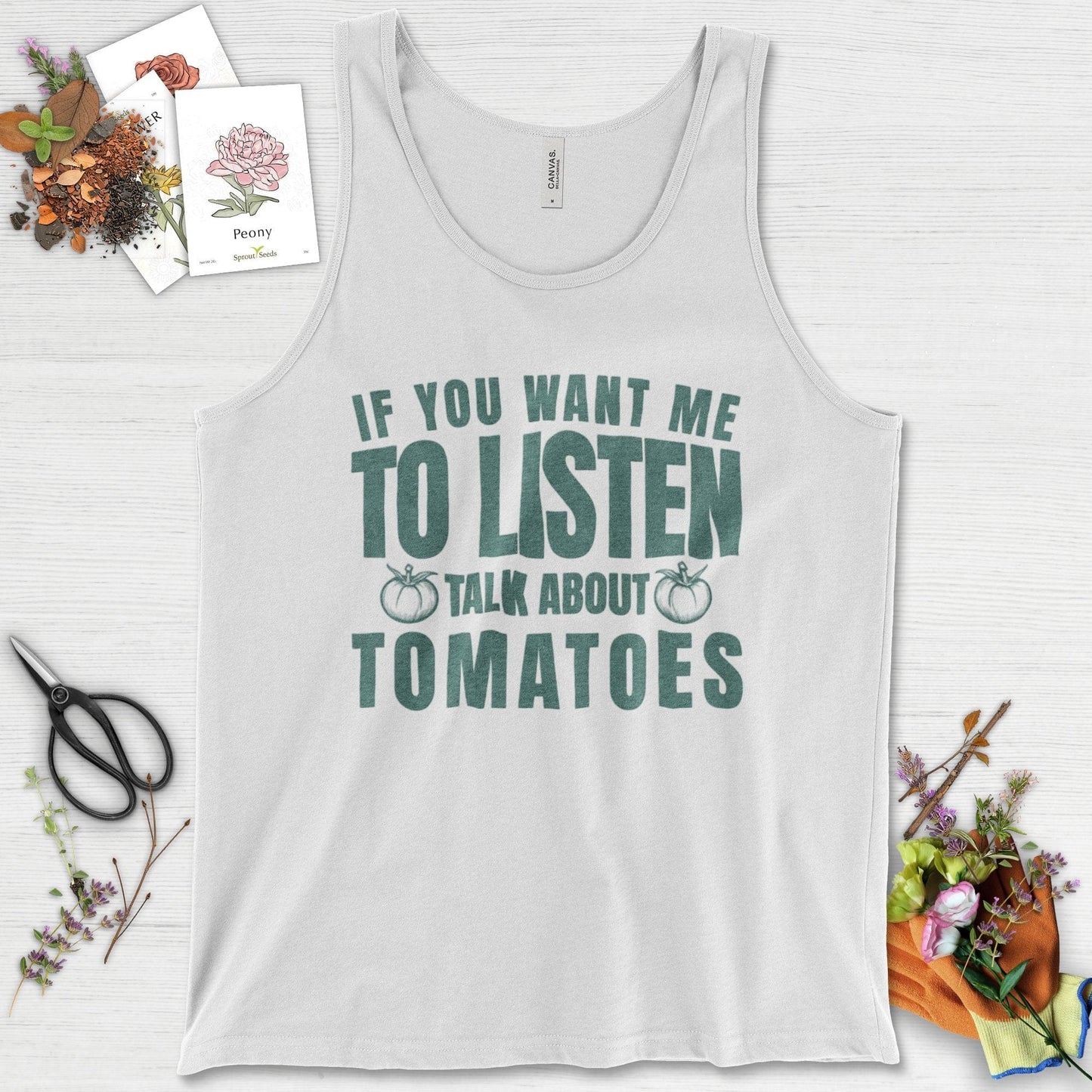 Talk About Tomatoes Tank Top White / XS Physical Item