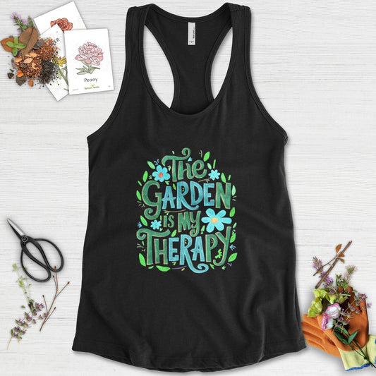 The Garden Is My Therapy Graphic Racerback Racerback / XS / Black Physical Item