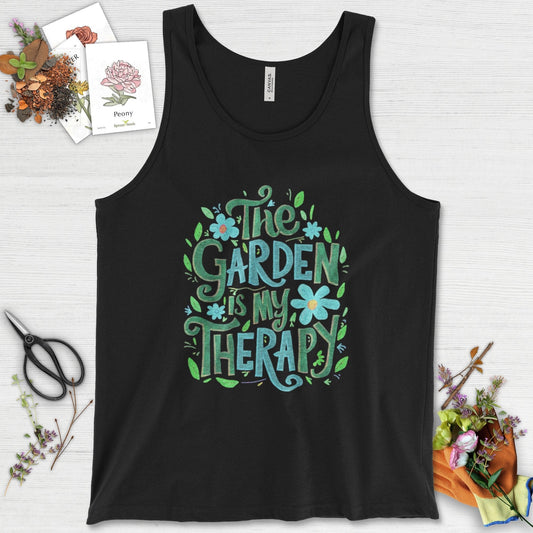 The Garden Is My Therapy Graphic Tank Top Black / XS Physical Item