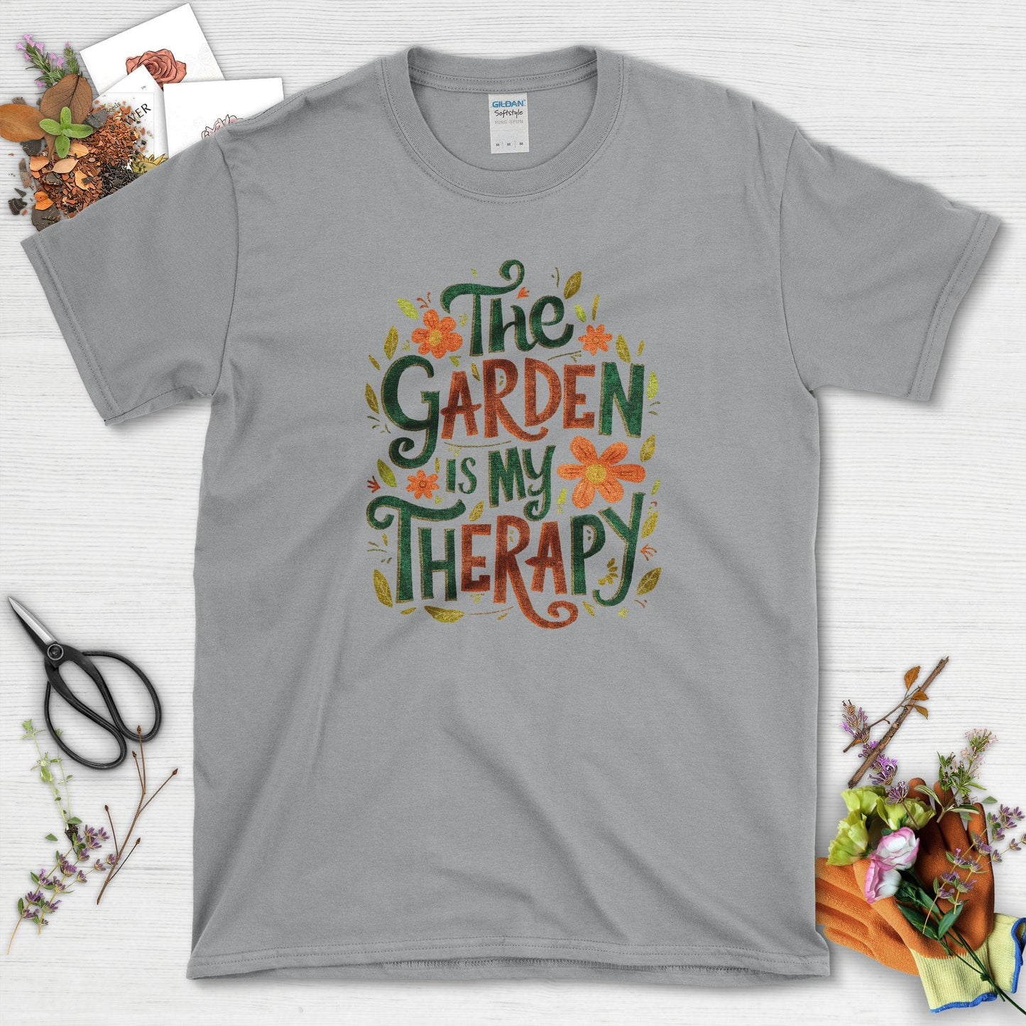 The Garden Is My Therapy Themed Graphic T-Shirt Sport Grey / S T-Shirt