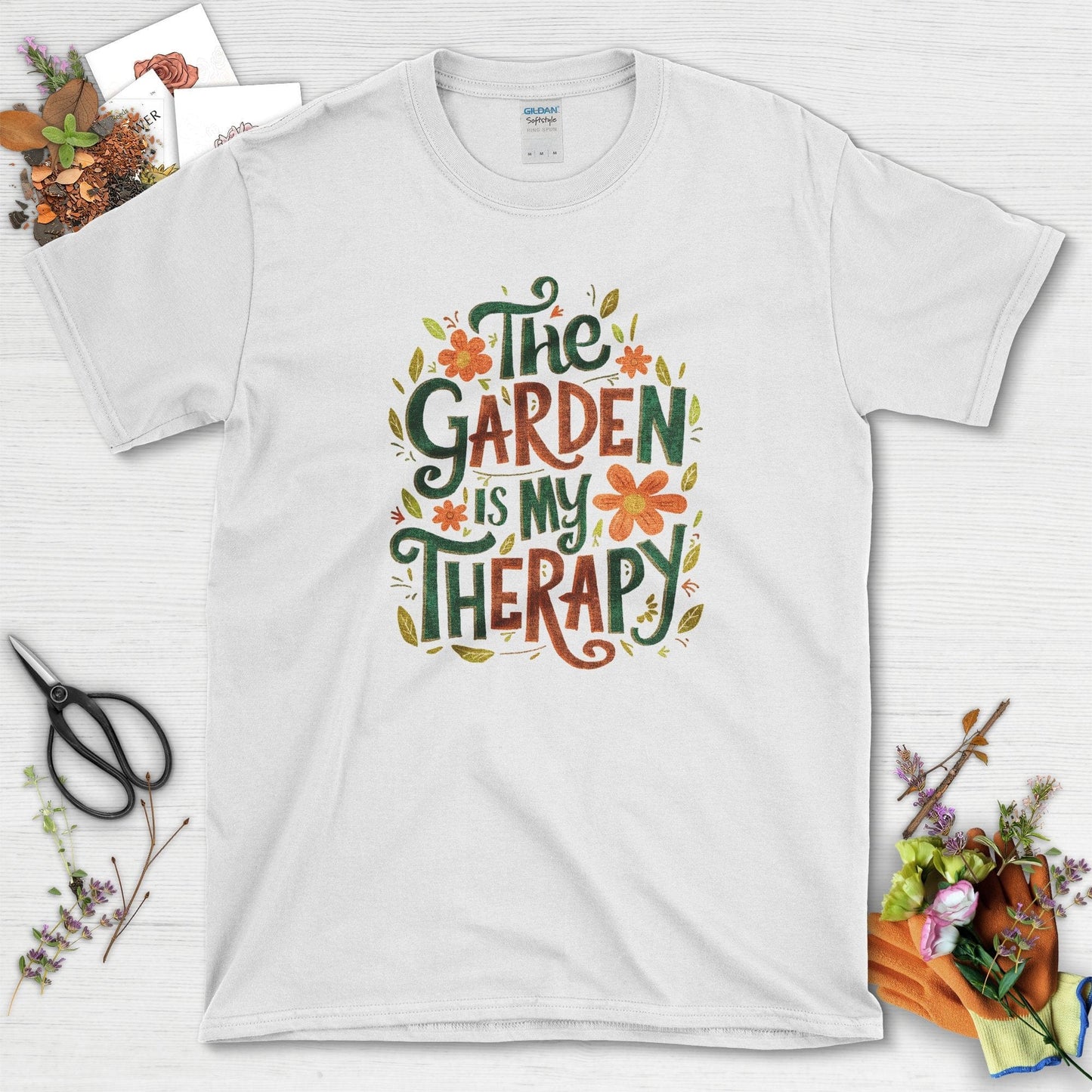 The Garden Is My Therapy Themed Graphic T-Shirt White / S T-Shirt
