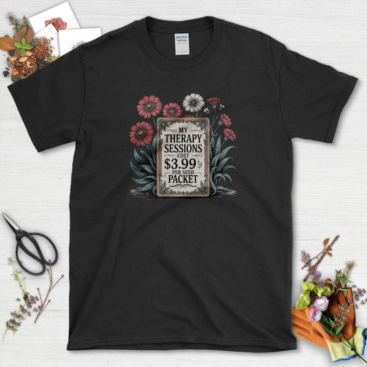 Therapy Sessions Seed Packet T-Shirt Black / S T-Shirt