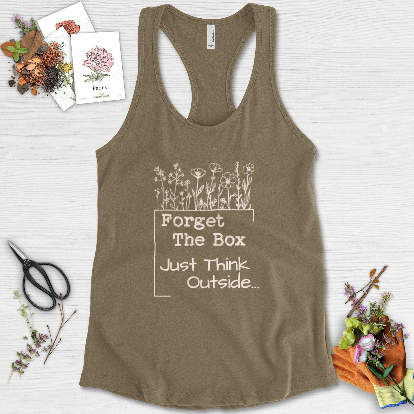 Think Outside the Box Racerback Racerback / XS / Military Green Physical Item