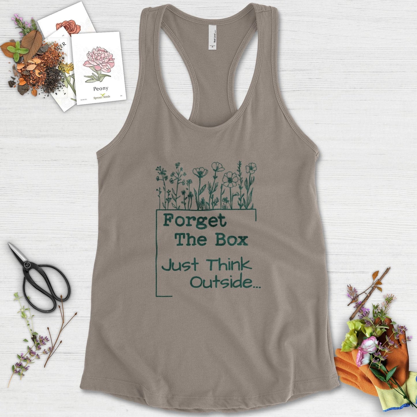 Think Outside the Box Racerback Racerback / XS / Warm Grey Physical Item