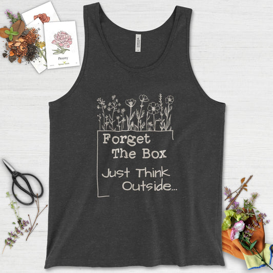Think Outside the Box Tank Top Dark Gray Heather / XS Physical Item