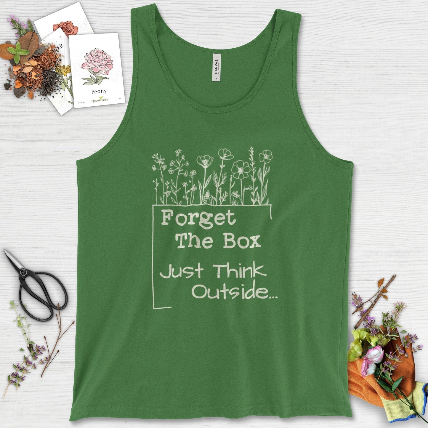 Think Outside the Box Tank Top Leaf / XS Physical Item