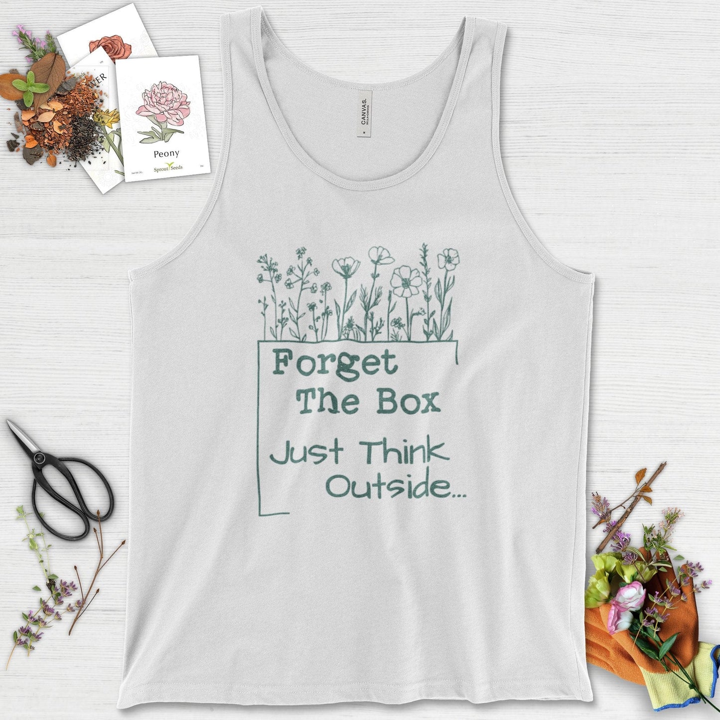 Think Outside the Box Tank Top White / XS Physical Item