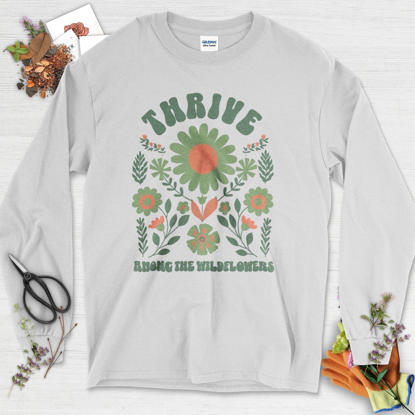 Thrive Among the Wildflowers Long Sleeve Ash / S Physical Item