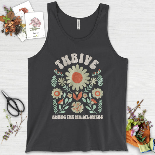 Thrive Among the Wildflowers Tank Top Dark Grey / XS Physical Item
