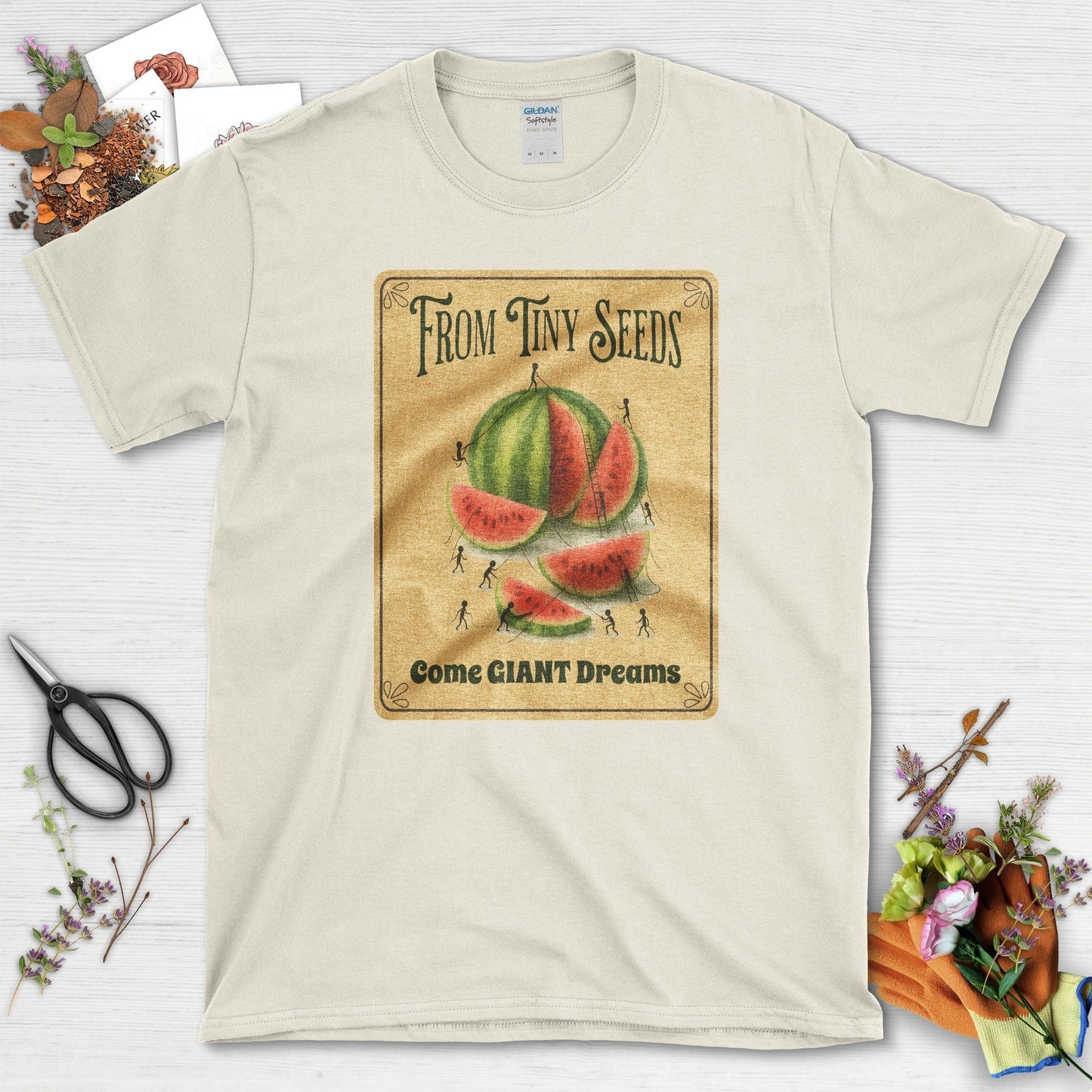 Tiny Seeds, Giant Dreams T-Shirt T-Shirts / S / Natural Physical Item