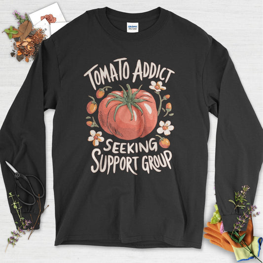 Tomato Addict Support Group Long Sleeve Black / S Physical Item