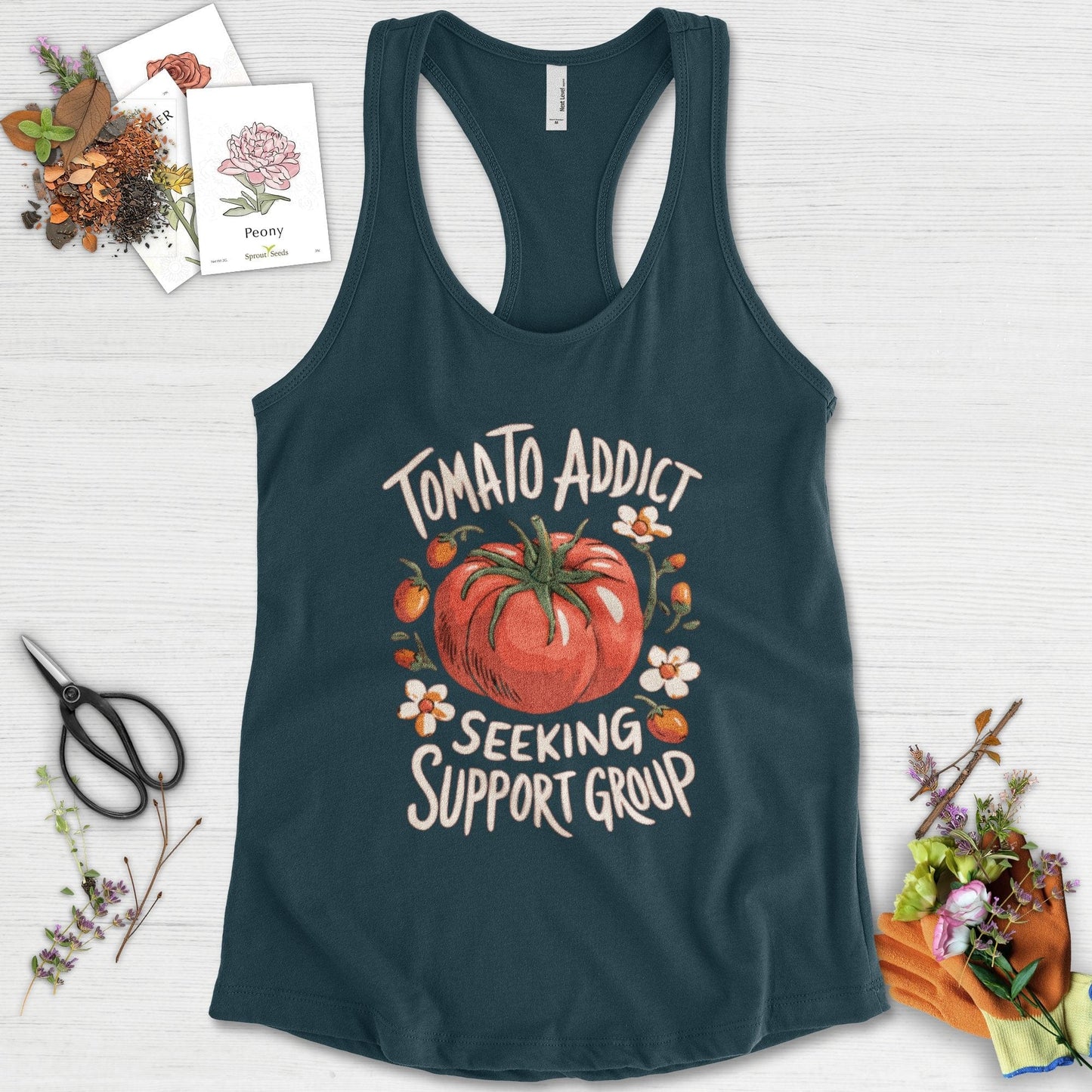 Tomato Addict Support Group Racerback Racerback / XS / Midnight Navy Physical Item
