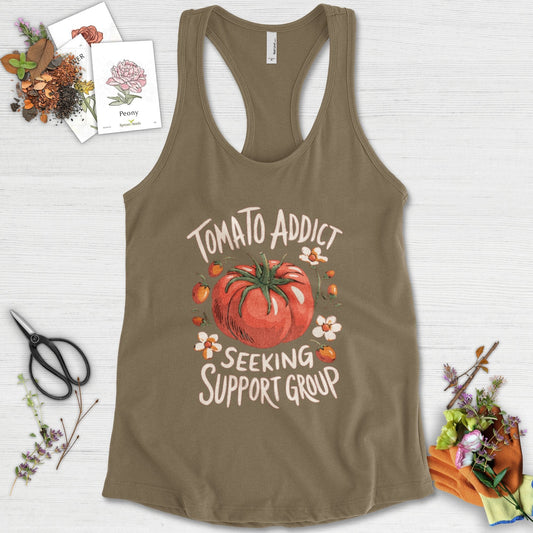 Tomato Addict Support Group Racerback Racerback / XS / Military Green Physical Item