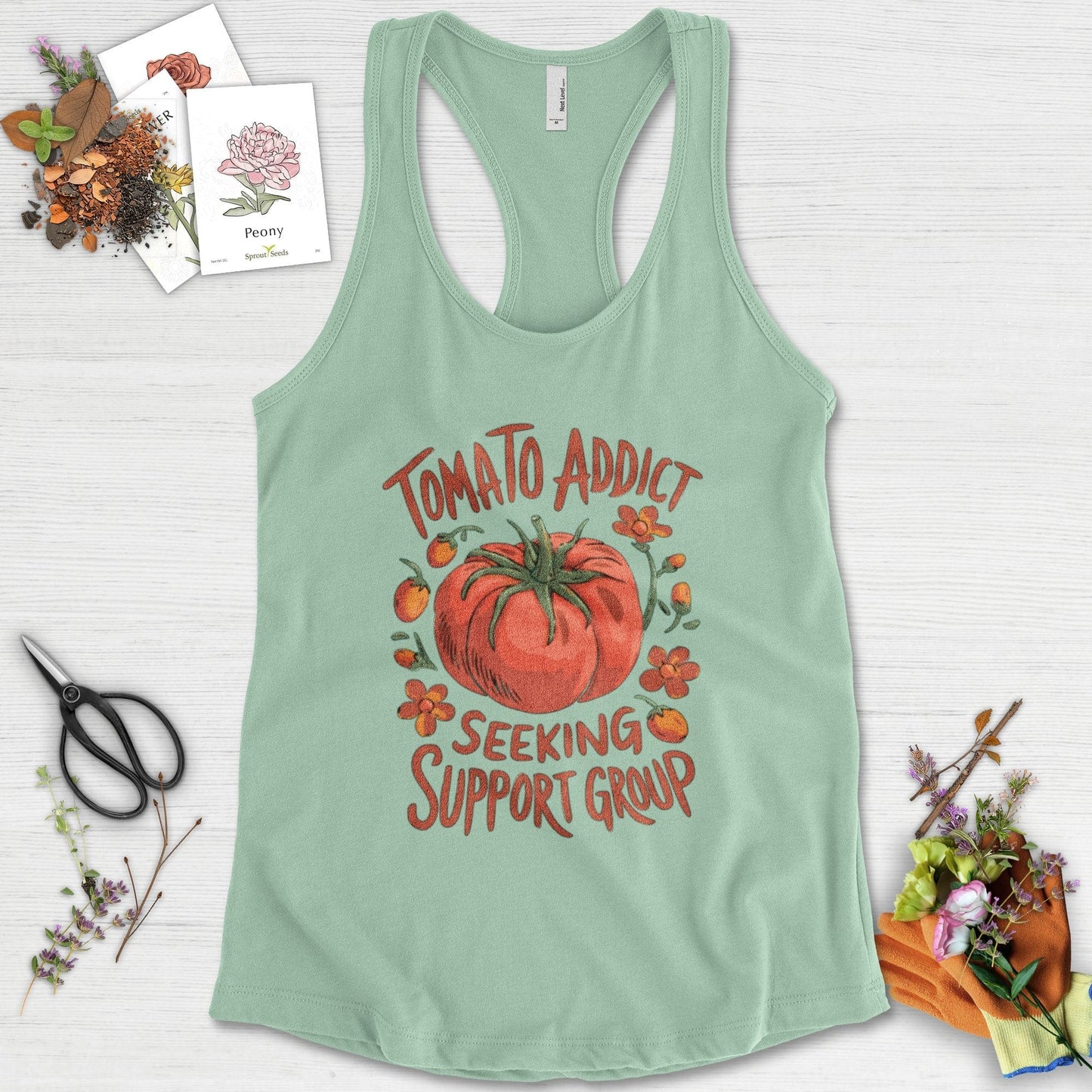 Tomato Addict Support Group Racerback Racerback / XS / Mint Physical Item