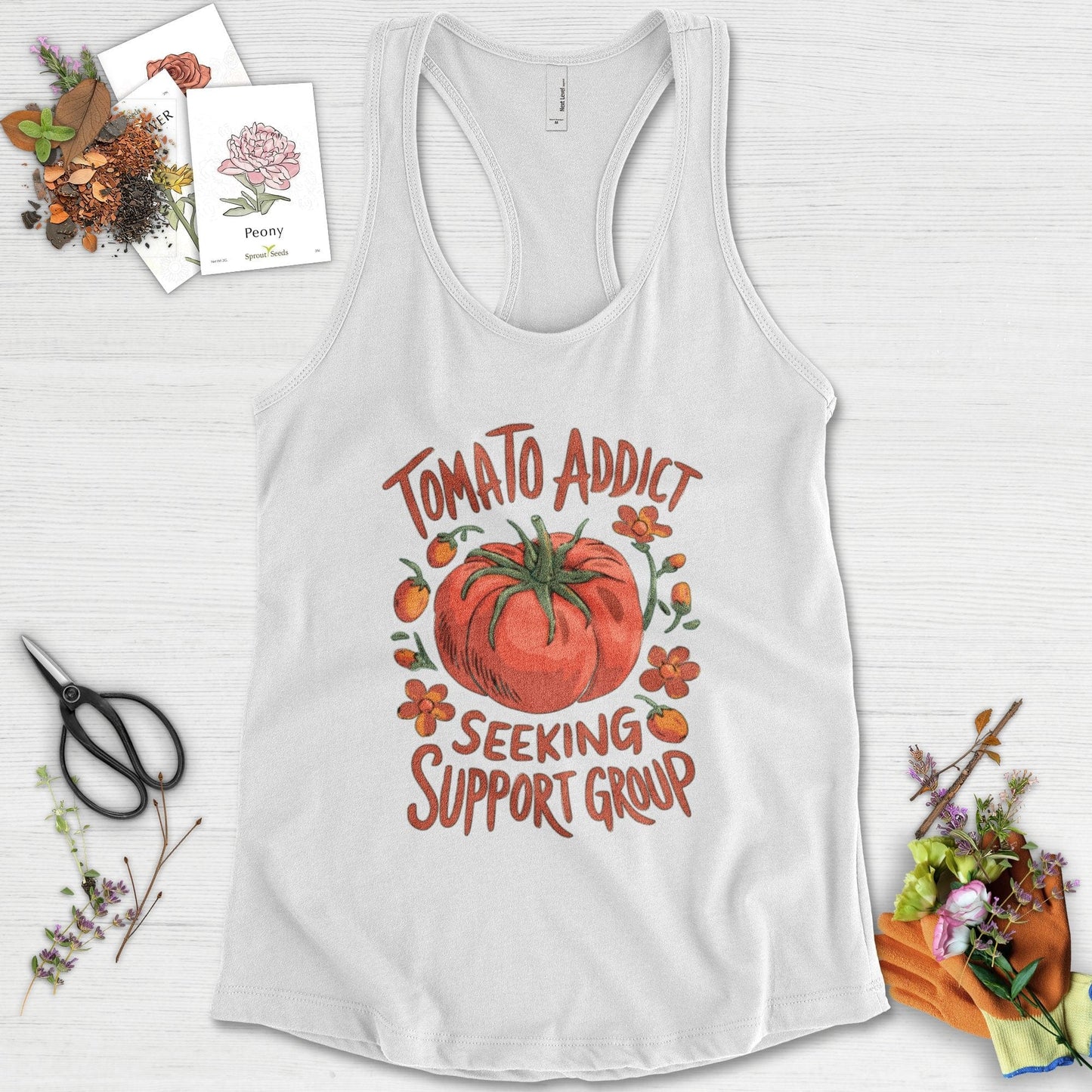 Tomato Addict Support Group Racerback Racerback / XS / White Physical Item