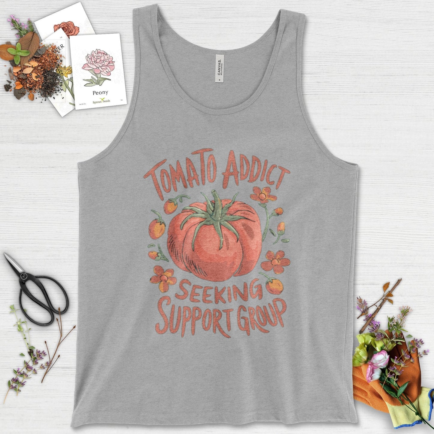 Tomato Addict Support Group Tank Top Athletic Heather / XS Physical Item