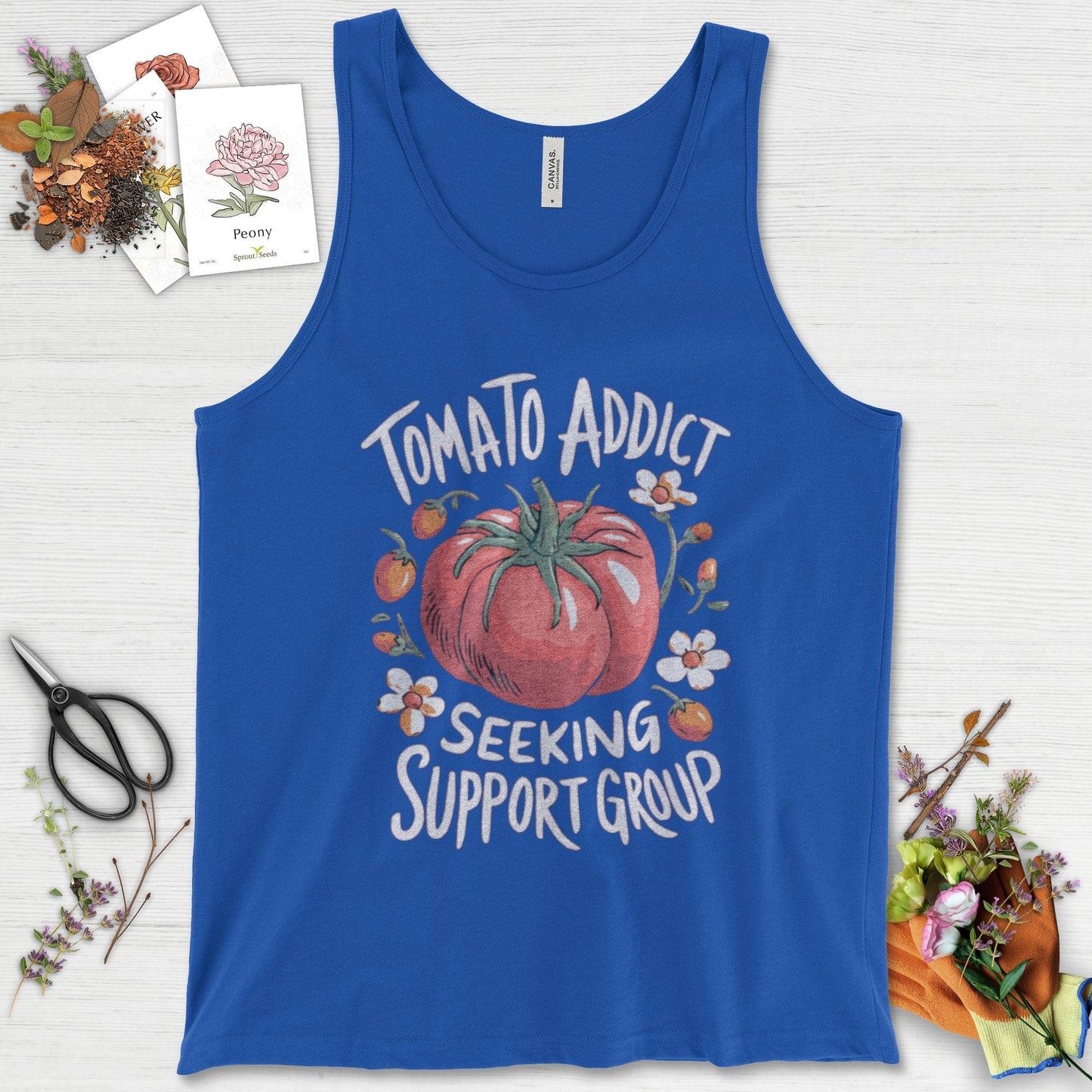 Tomato Addict Support Group Tank Top True Royal / XS Physical Item