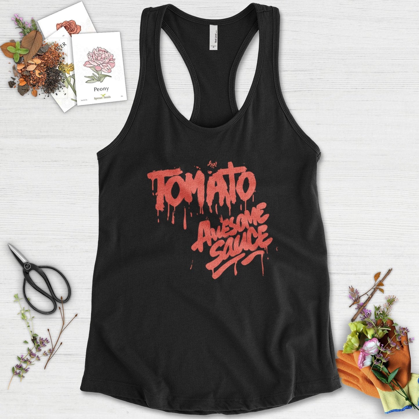 Tomato Awesome Sauce Racerback Racerback / XS / Black Physical Item