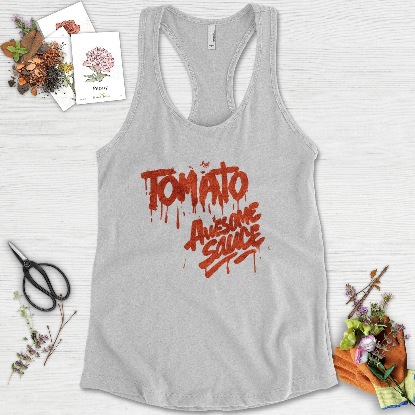 Tomato Awesome Sauce Racerback Racerback / XS / Heather Grey Physical Item