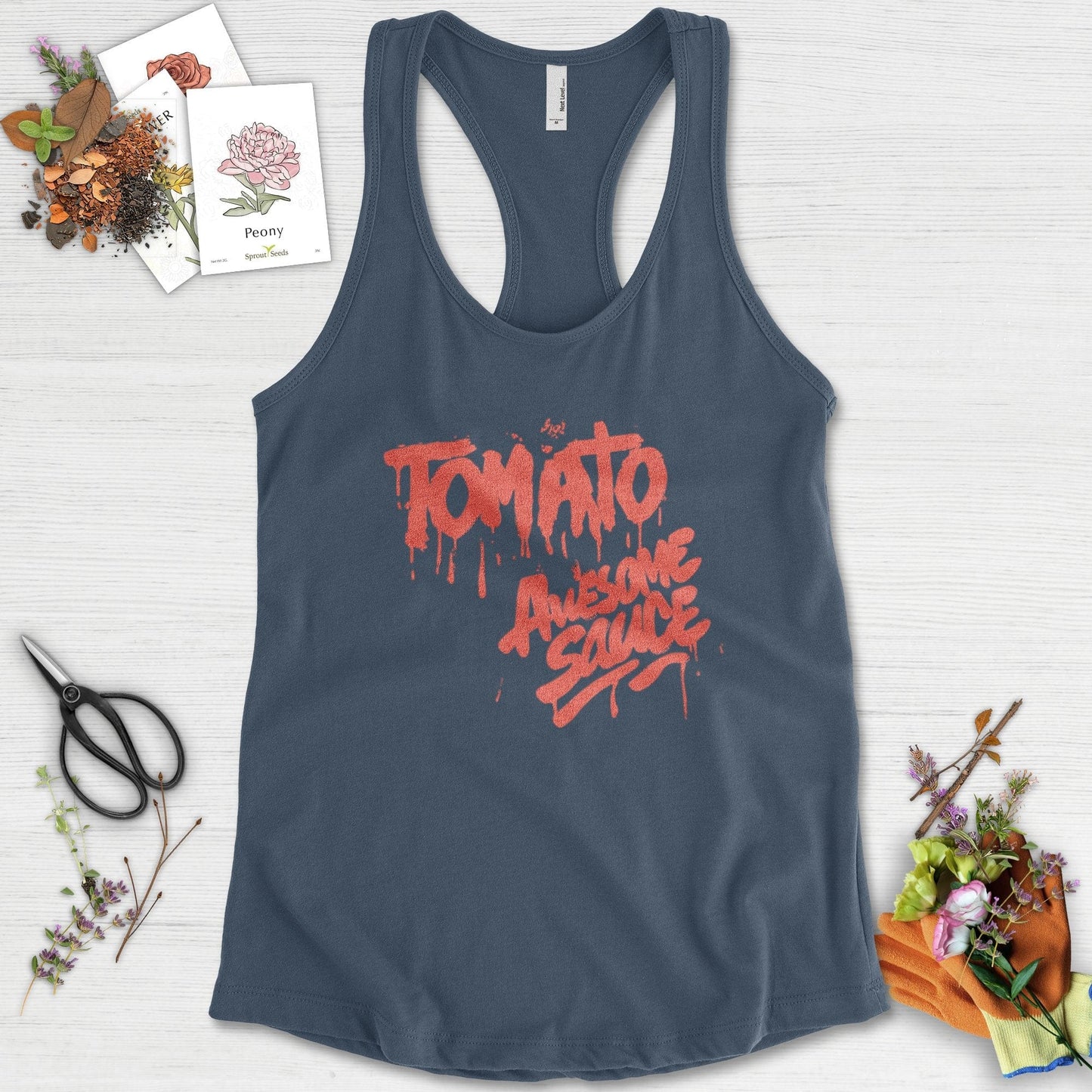Tomato Awesome Sauce Racerback Racerback / XS / Indigo Physical Item