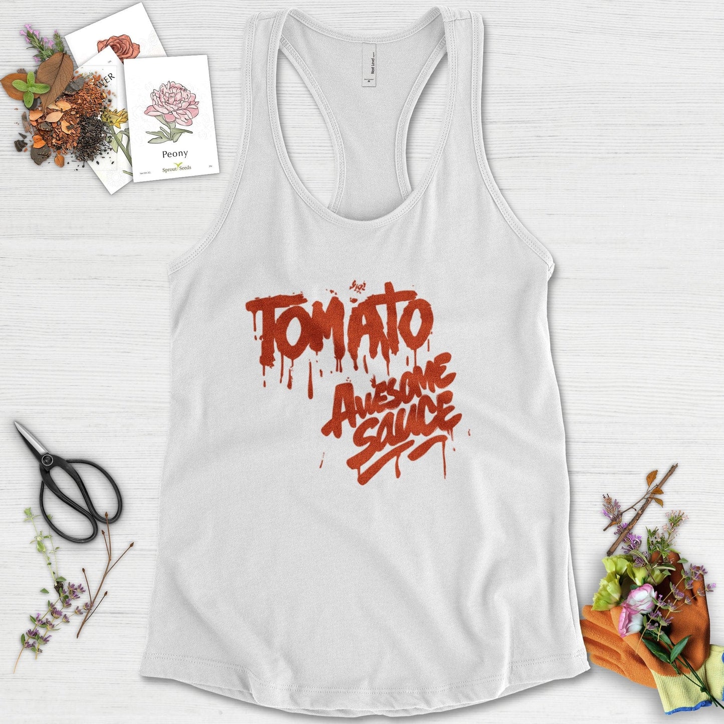 Tomato Awesome Sauce Racerback Racerback / XS / White Physical Item