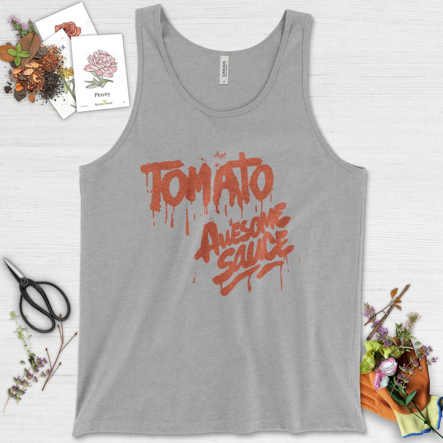 Tomato Awesome Sauce Tank Top Athletic Heather / XS Physical Item