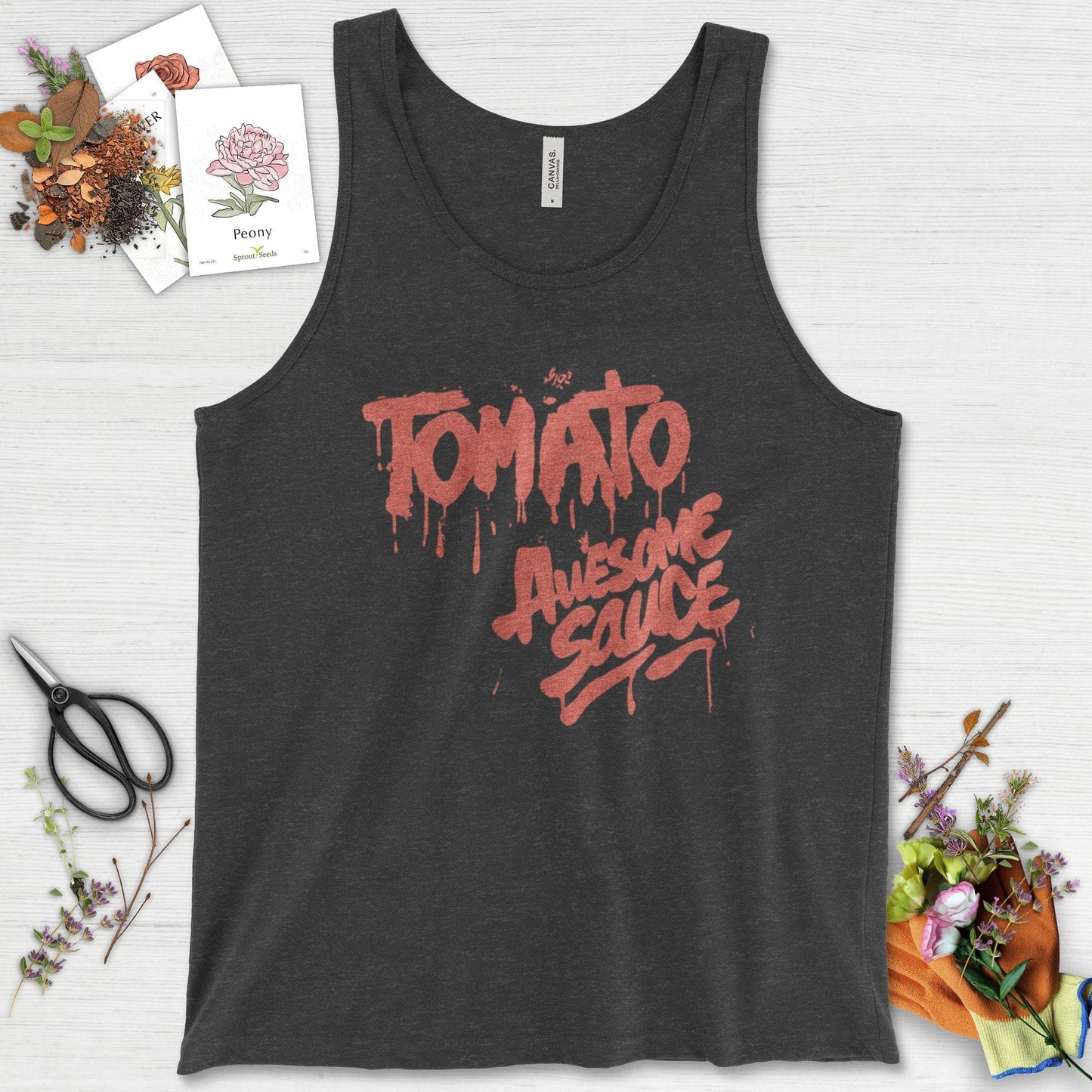 Tomato Awesome Sauce Tank Top Dark Gray Heather / XS Physical Item