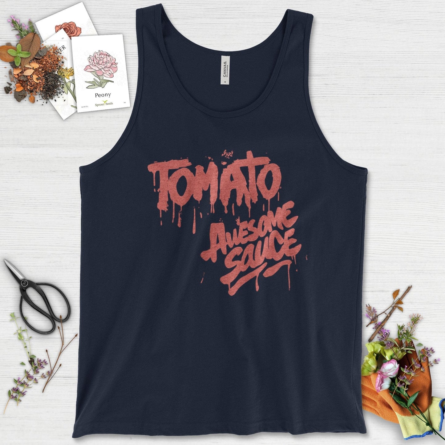 Tomato Awesome Sauce Tank Top Navy / XS Physical Item