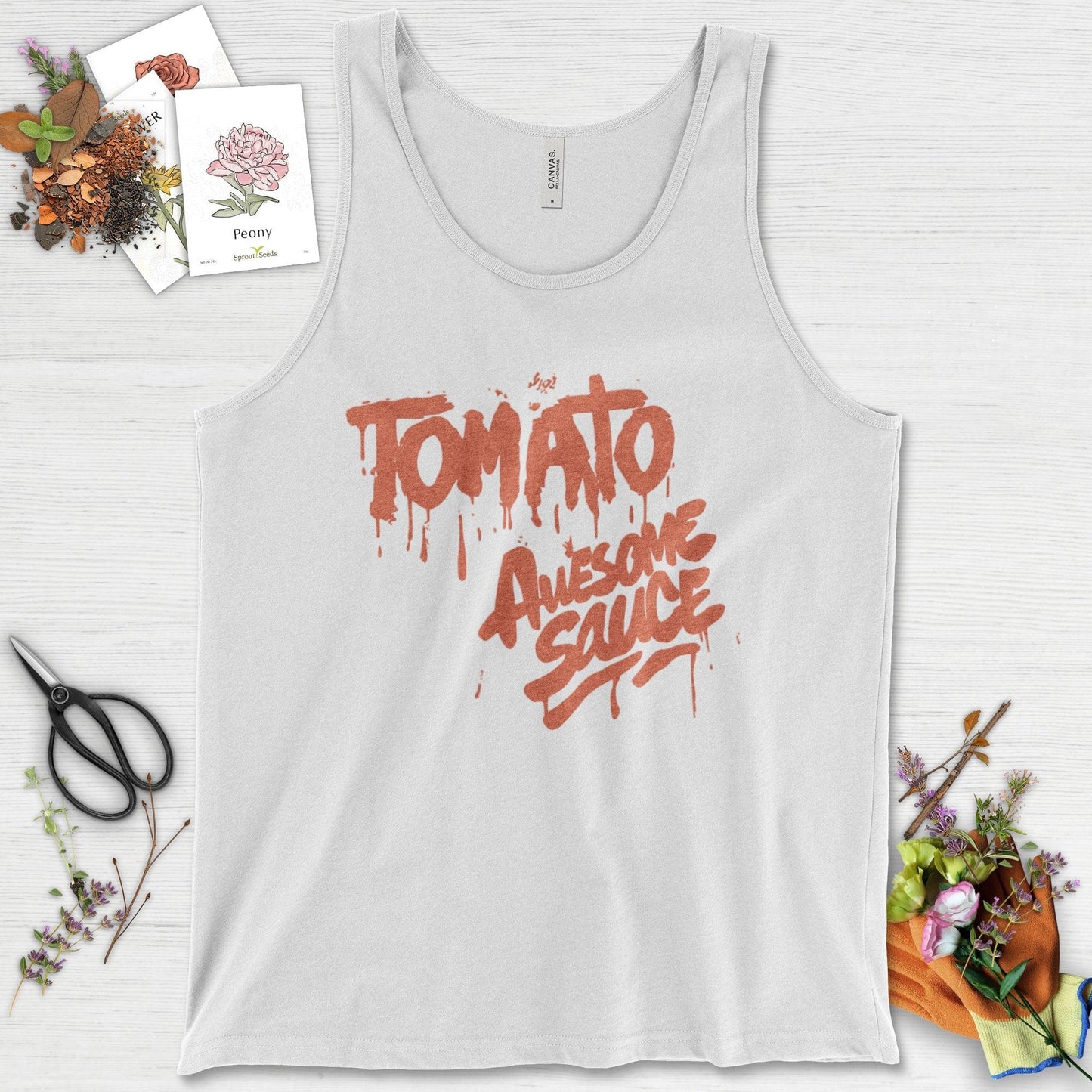Tomato Awesome Sauce Tank Top White / XS Physical Item