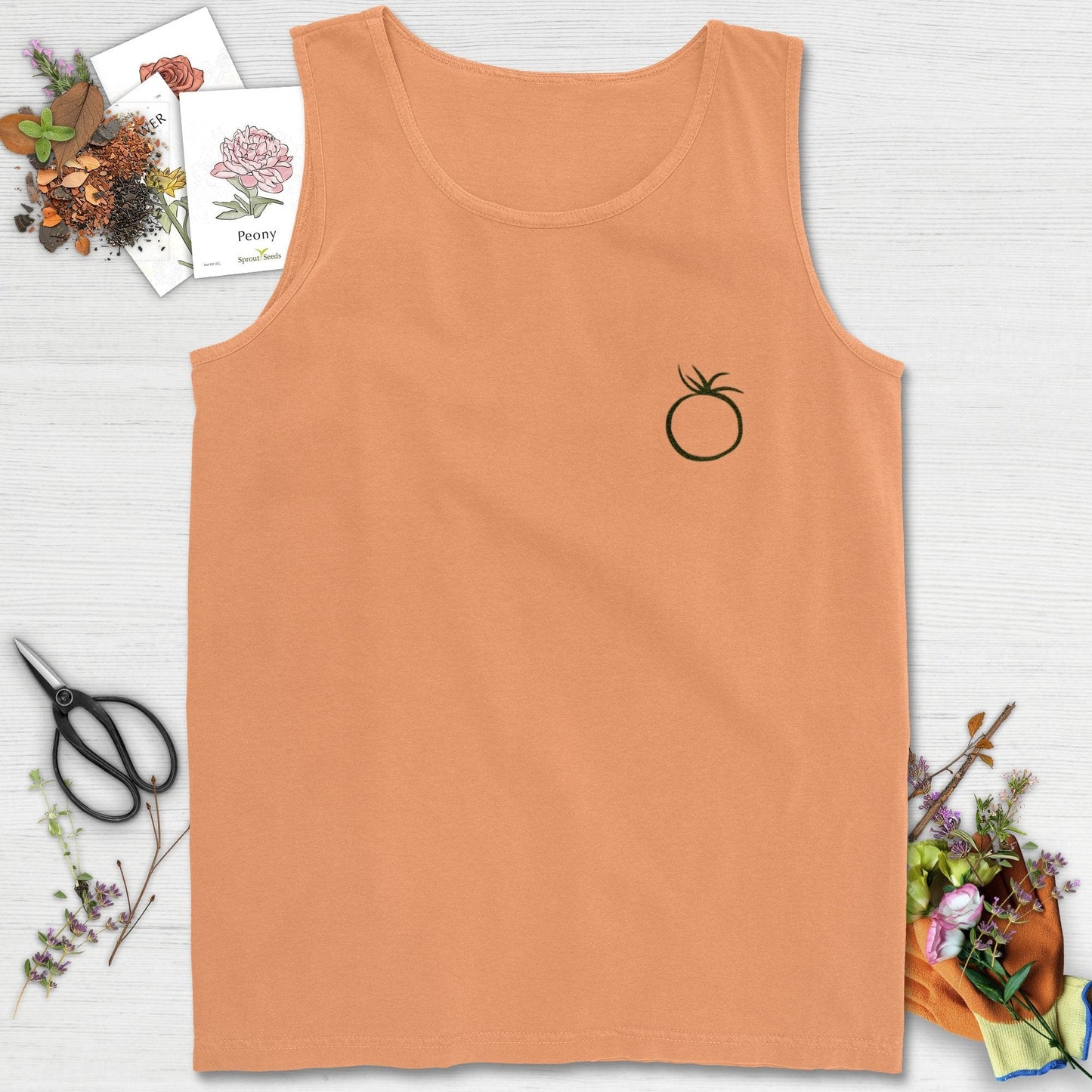 Tomato Design Comfort Colors® Tank Top Melon / S Physical Item