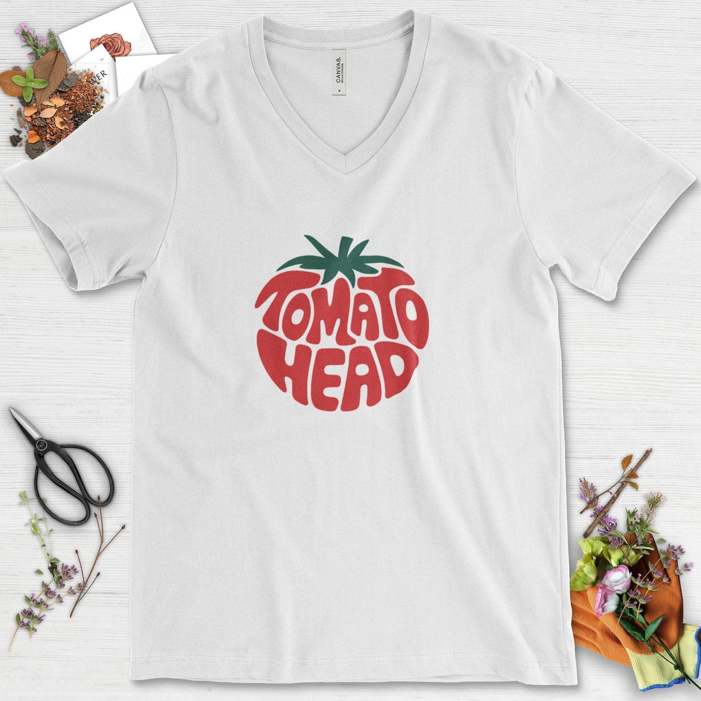 Tomato Head V-Neck White / S Physical Item