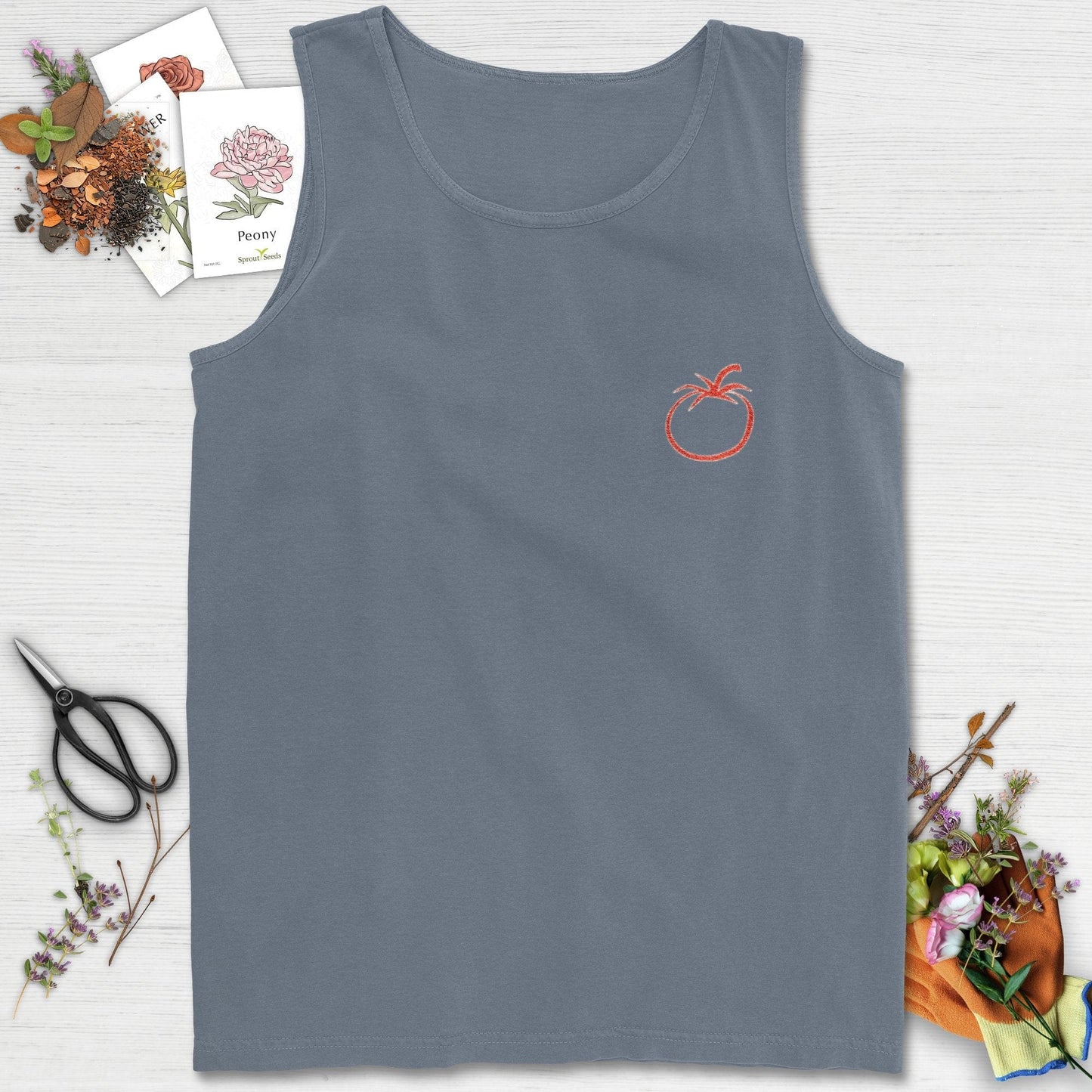 Tomato Illustration Comfort Colors® Tank Top Blue Jean / S Physical Item