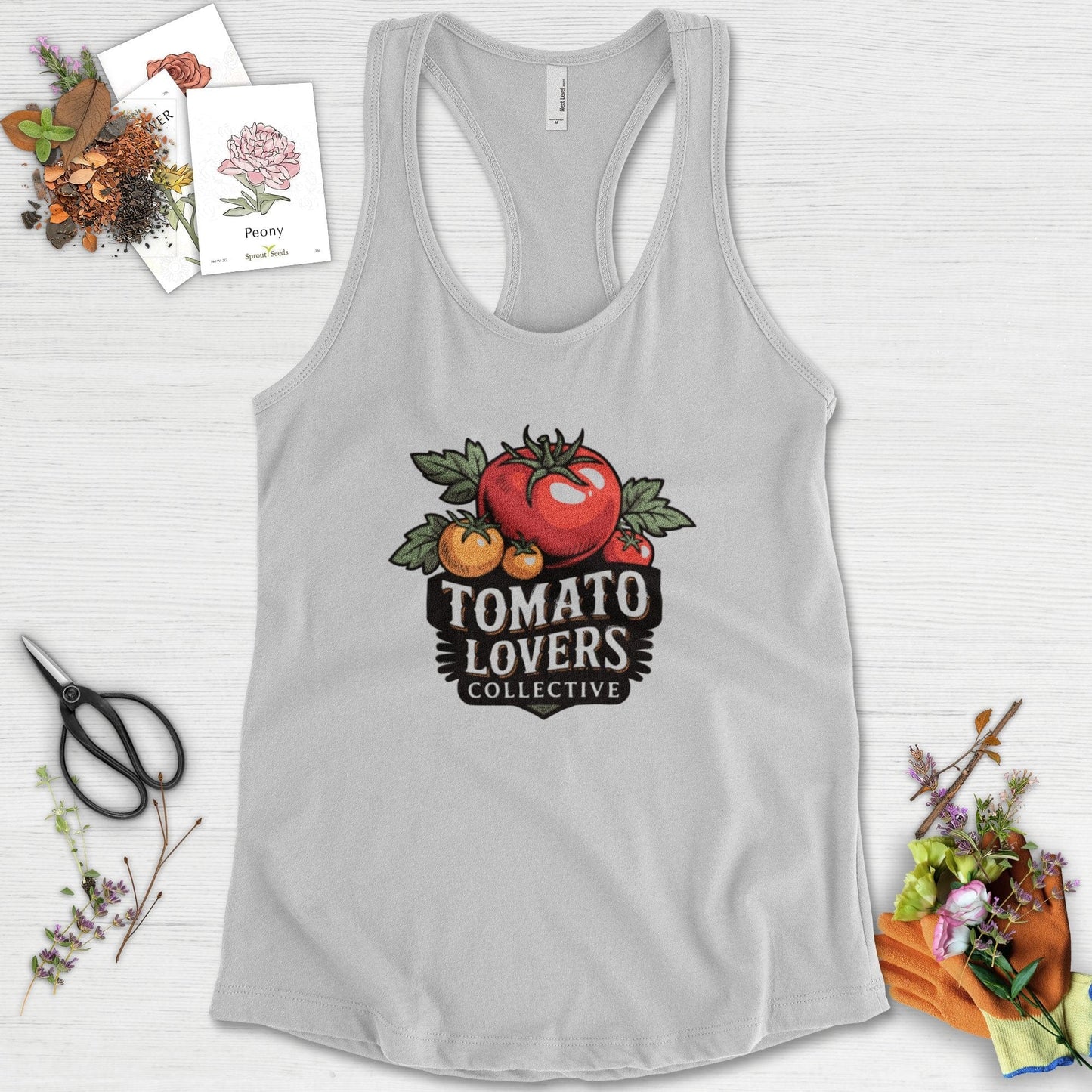 Tomato Lovers Collective Racerback Racerback / XS / Heather Grey Physical Item