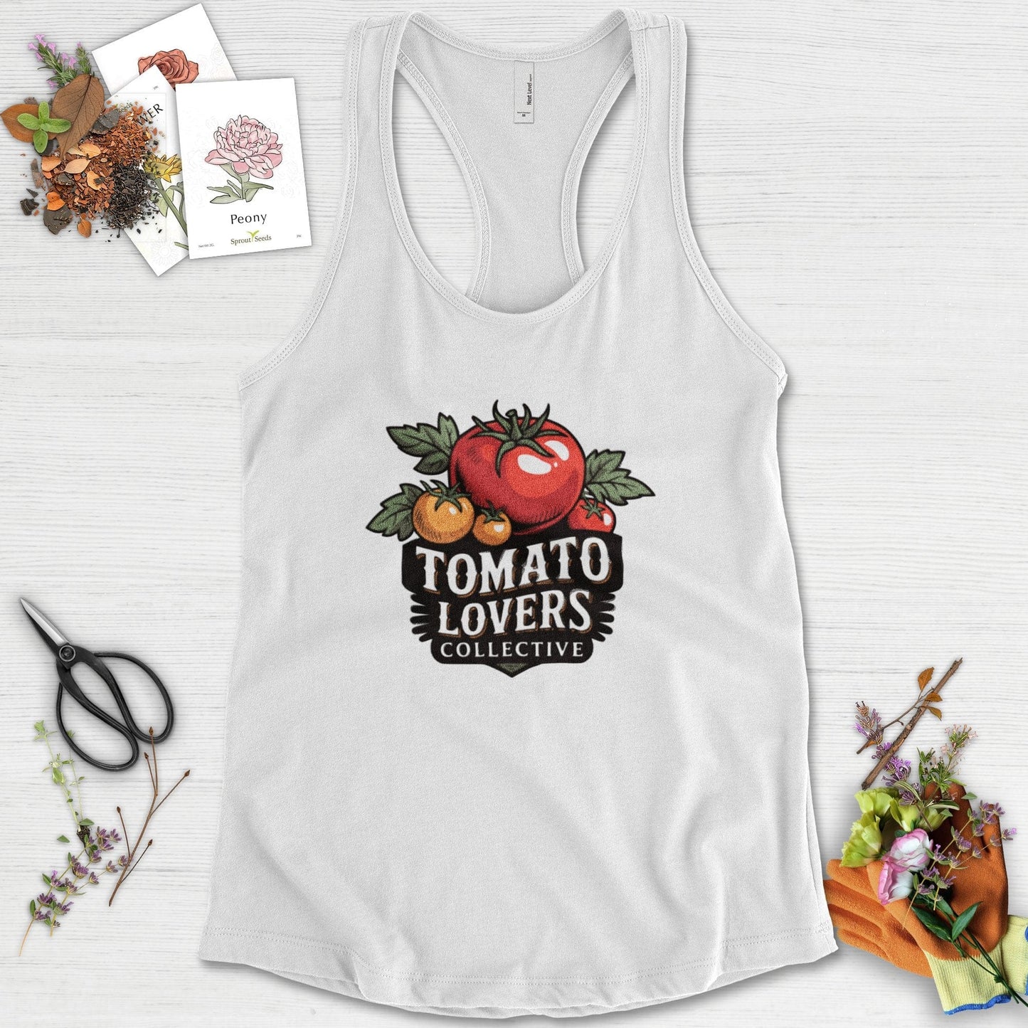 Tomato Lovers Collective Racerback Racerback / XS / White Physical Item