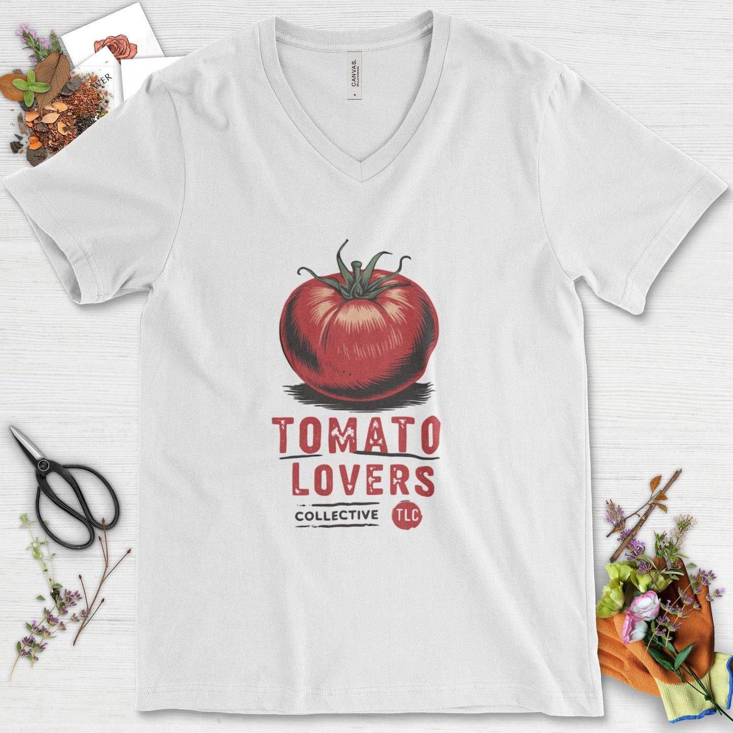 Tomato Lovers Collective TLC V-Neck White / S T-Shirt