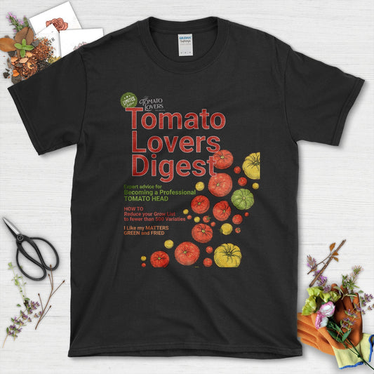 Tomato Lovers Digest T-Shirt Black / S Physical Item