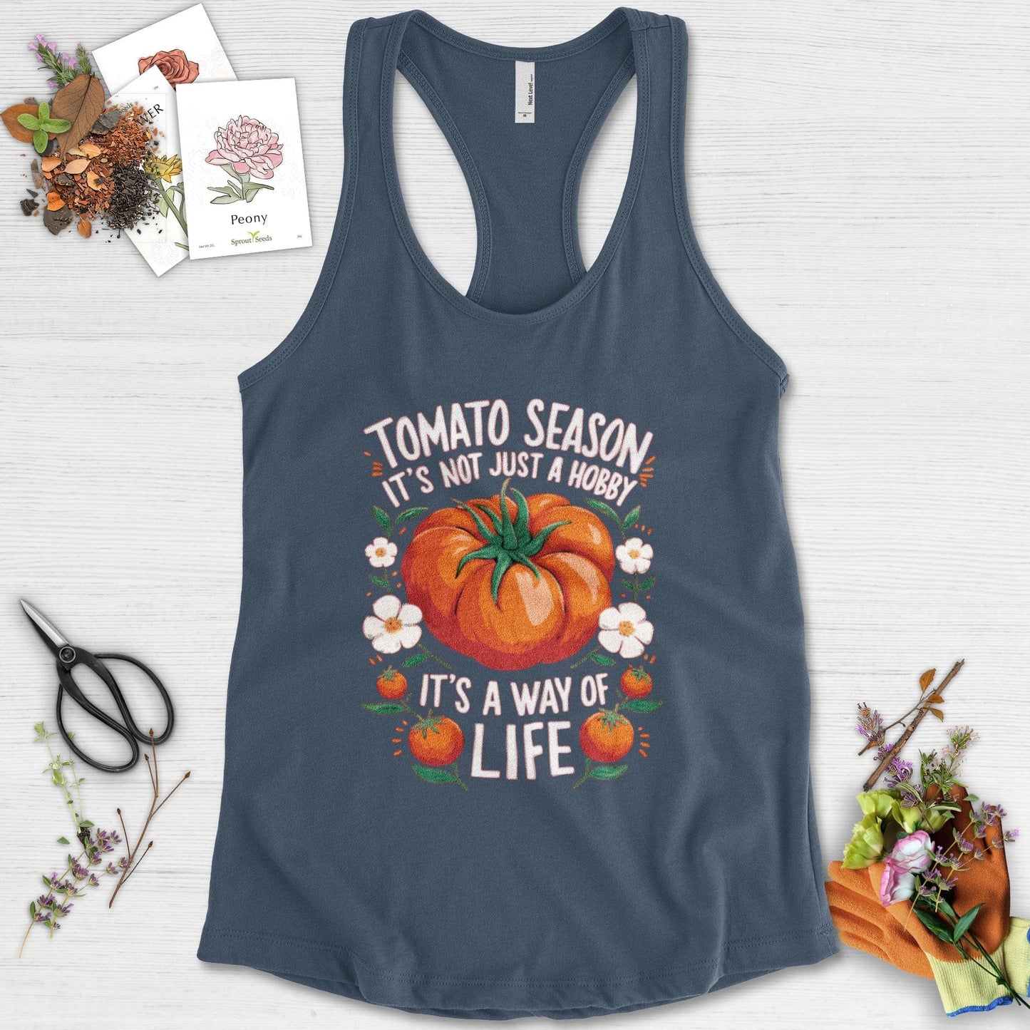 Tomato Season Way of Life Racerback Indigo / XS Physical Item